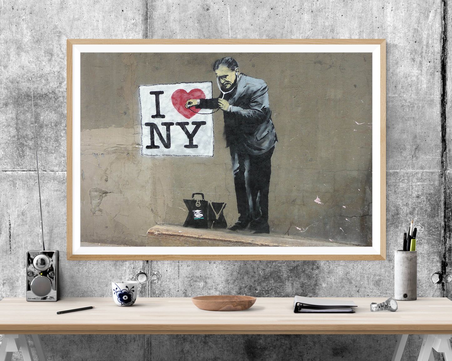 Banksy I Love NY WALL ART PRINT Poster Picture Wall Hanging