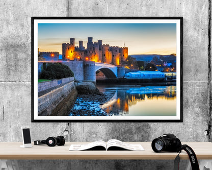 Conway Castle Wales Sunset Landmark WALL ART PRINT Poster Picture Wall Hanging