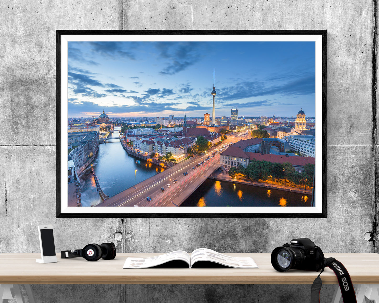 Sunset Over Berlin City WALL ART PRINT Poster Picture Wall Hanging