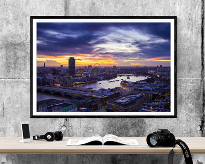 London Cityscape River Thames WALL ART PRINT Poster Picture Wall Hanging