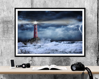 Lighthouse Seascape Bathroom WALL ART PRINT Poster Picture Wall Hanging