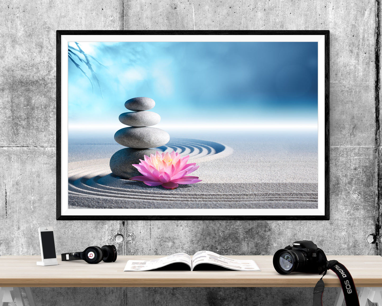 Zen Stone Spa Bathroom WALL ART PRINT Poster Picture Wall Hanging