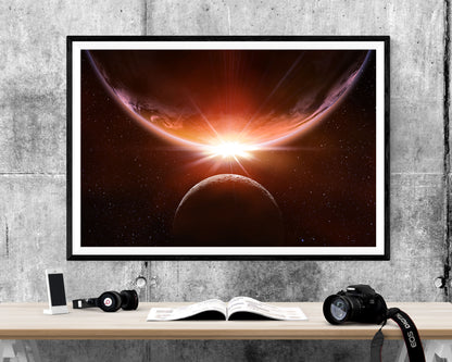 Earth Moon Space Astronomy WALL ART PRINT Poster Picture Wall Hanging