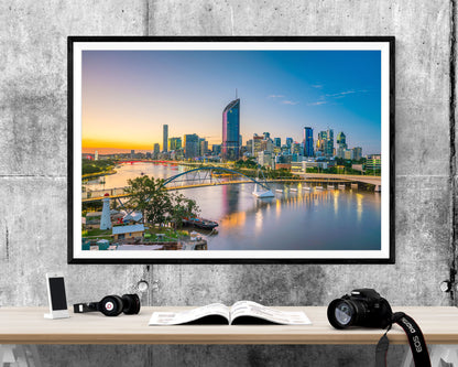 Brisbane Australia Sunset  WALL ART PRINT Poster Picture Wall Hanging