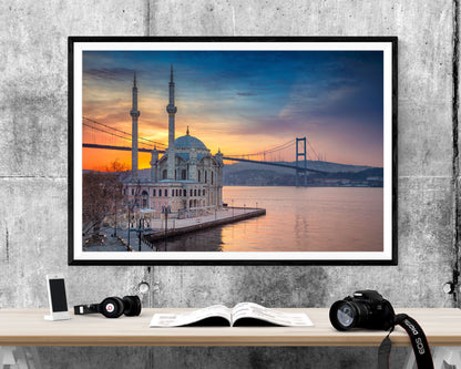 Istanbul Bostphorus Bridge City Sunset WALL ART PRINT Poster Picture Wall Hanging