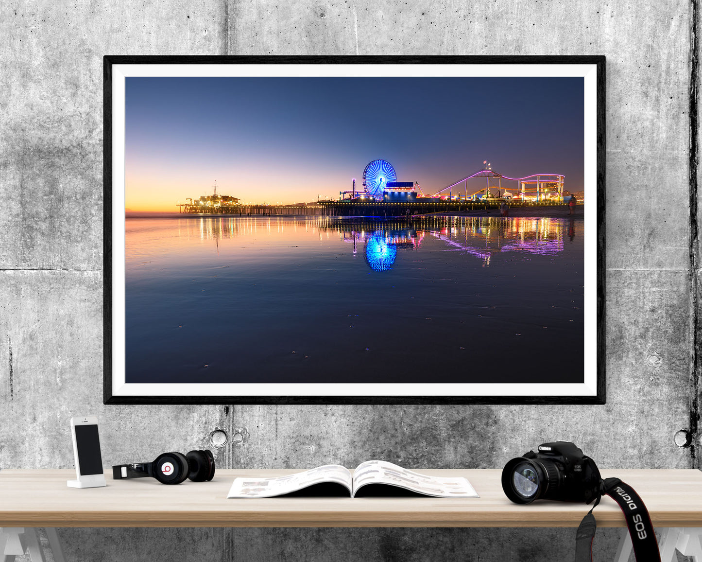 Santa Monica Beach California Sunset WALL ART PRINT Poster Picture Wall Hanging