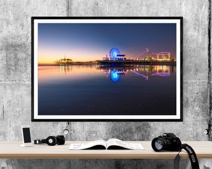 Santa Monica Beach California Sunset WALL ART PRINT Poster Picture Wall Hanging