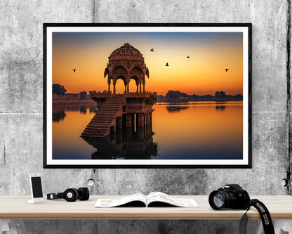 Temple Sunset India WALL ART PRINT Poster Picture Wall Hanging