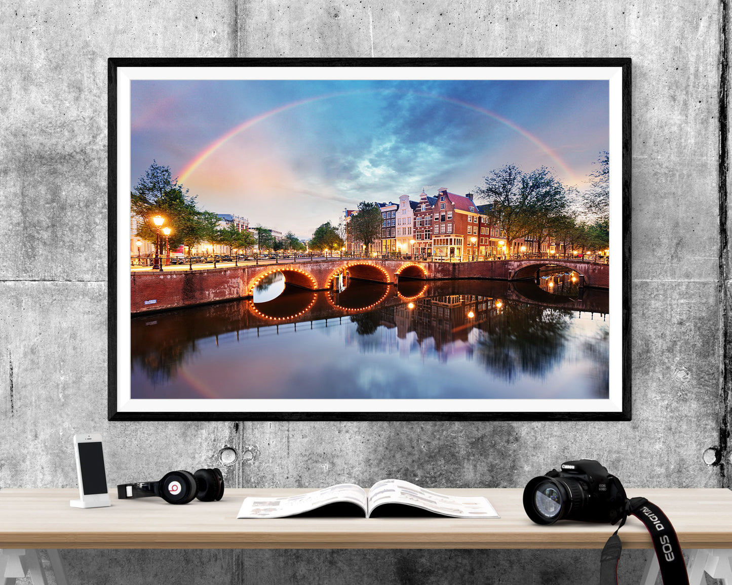 Amsterdam City Nightlights WALL ART PRINT Poster Picture Wall Hanging