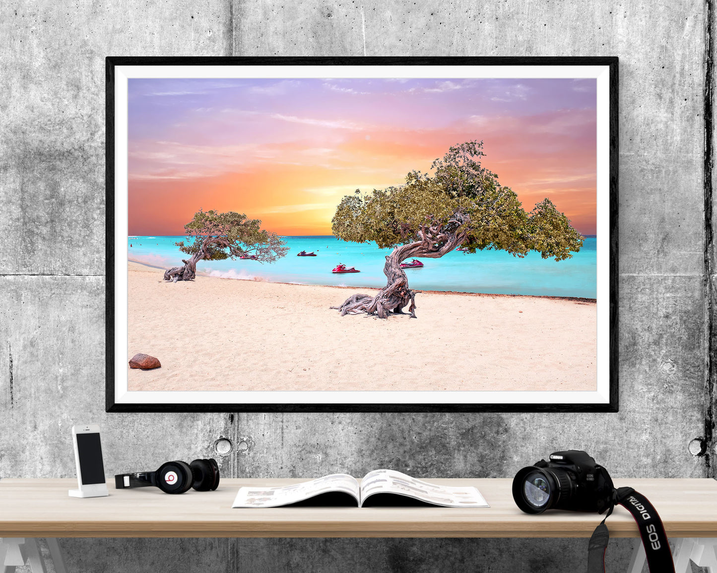 Caribbean Sea Beach Sunset WALL ART PRINT Poster Picture Wall Hanging