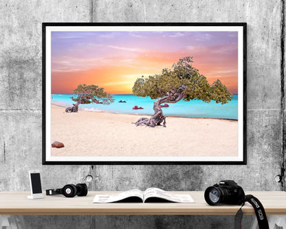 Caribbean Sea Beach Sunset WALL ART PRINT Poster Picture Wall Hanging
