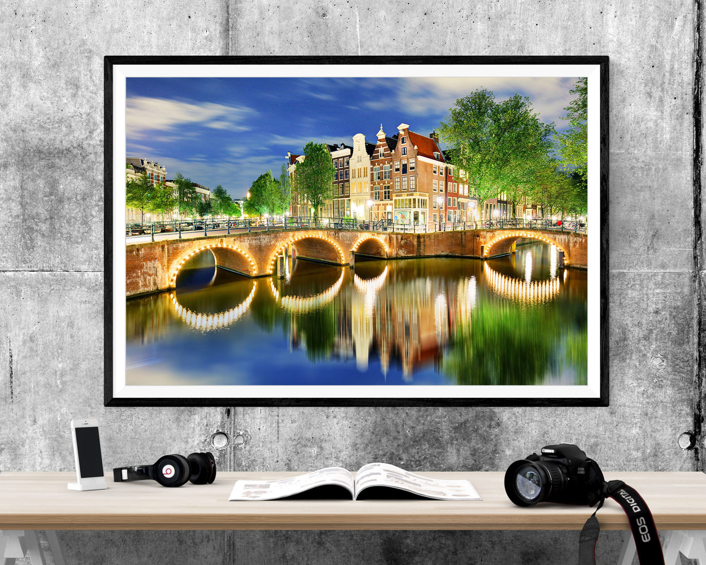 Amsterdam Canal Sunset Netherlands WALL ART PRINT Poster Picture Wall Hanging