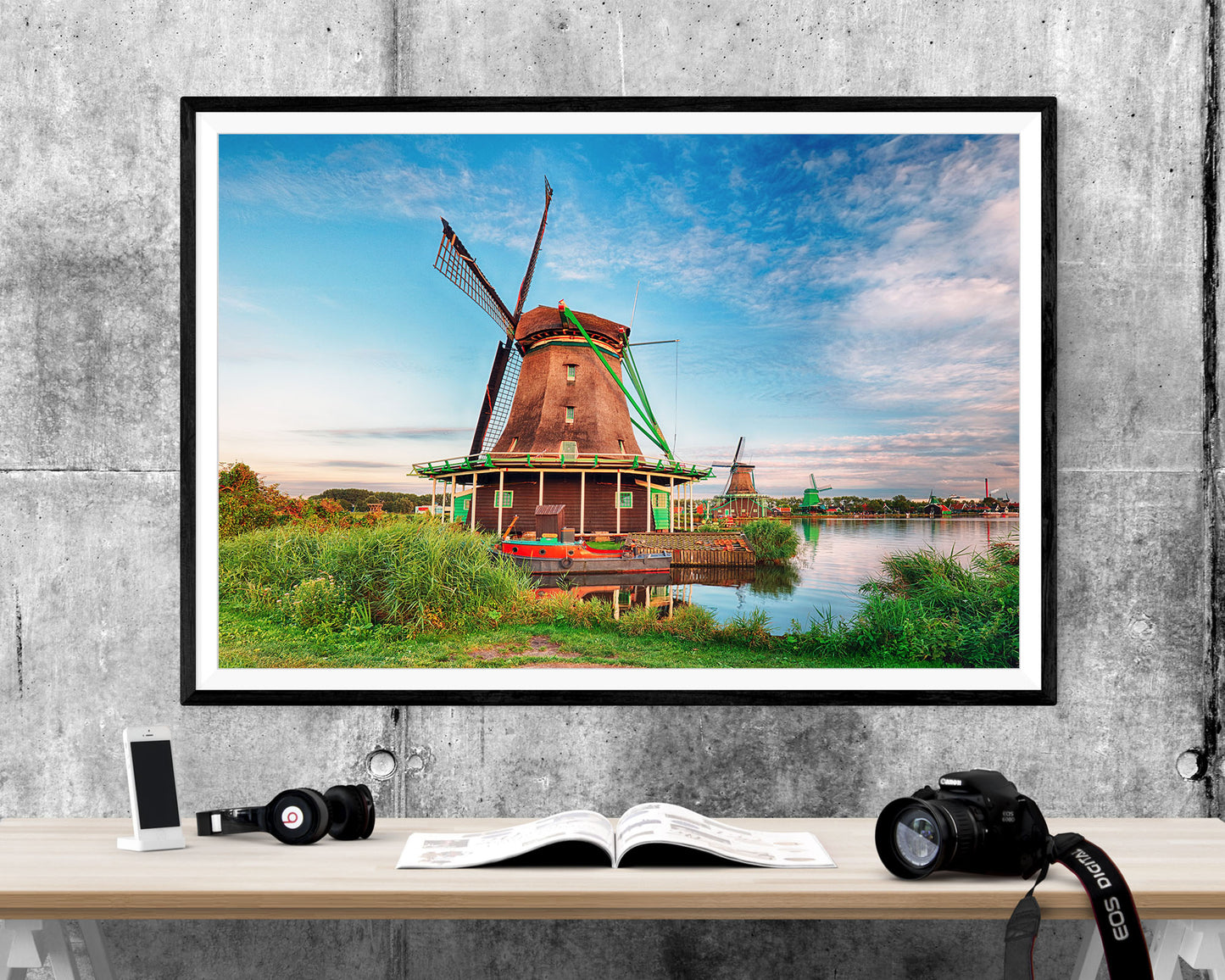 Windmills Netherlands Landscape WALL ART PRINT Poster Picture Wall Hanging