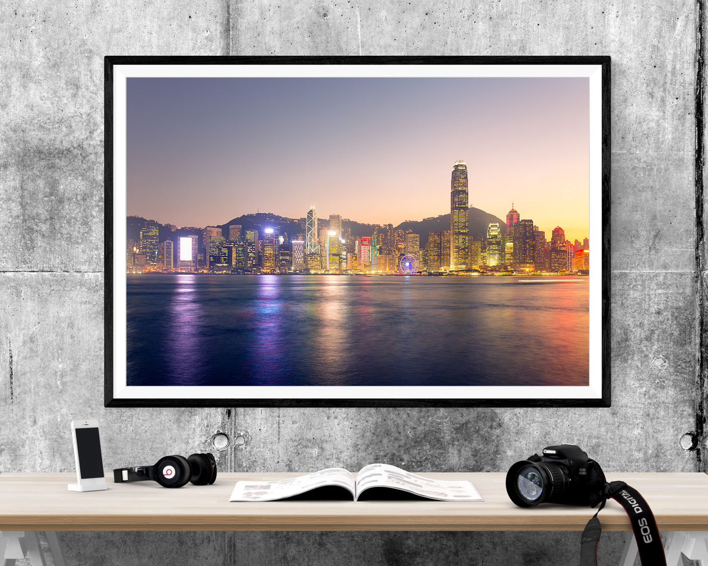 Victoria Harbour Hong Kong Skyline WALL ART PRINT Poster Picture Wall Hanging