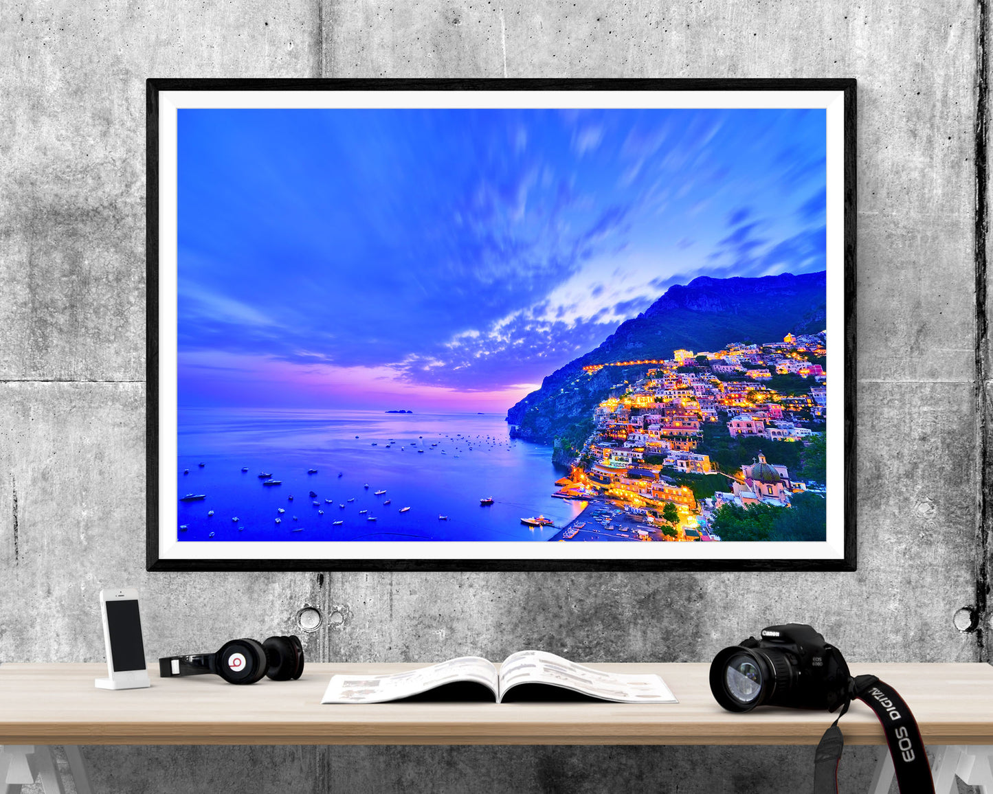 Positano Italy Sunset Seascape WALL ART PRINT Poster Picture Wall Hanging