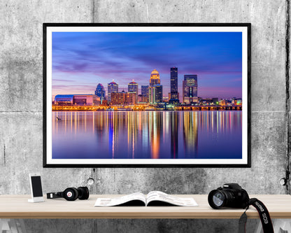 Louisville Kentucky Purple Skyline ART PRINT POSTER Picture Wall Hanging