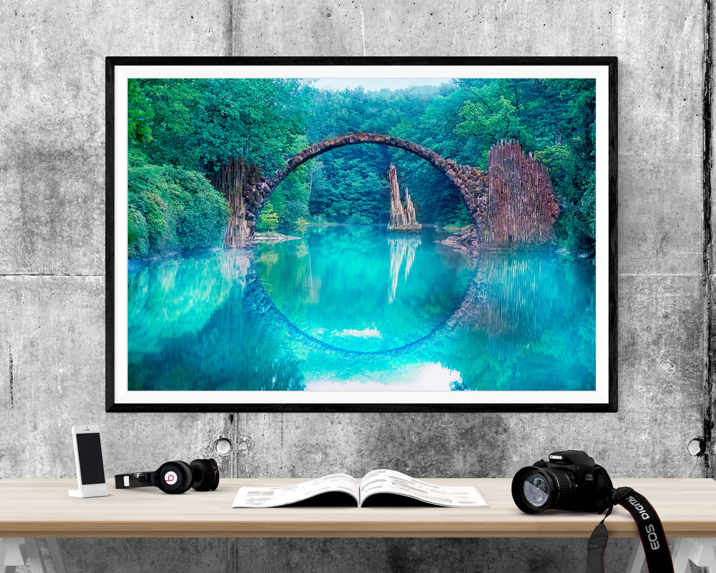 Bridge Forest Landscape Germany WALL ART PRINT Poster Picture Wall Hanging