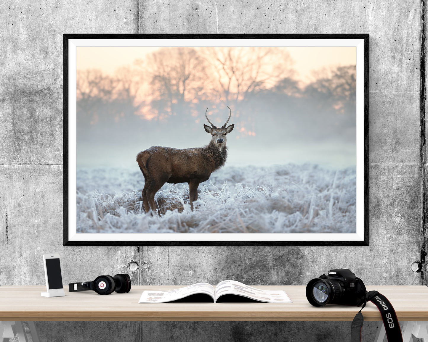 Winter Stag Animal WALL ART PRINT Poster Picture Wall Hanging