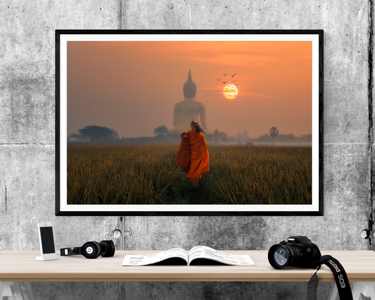 Big Buddha Temple Thailand Landmark WALL ART PRINT Poster Picture Wall Hanging