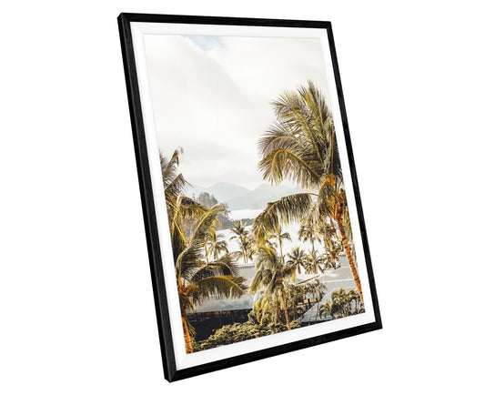 Palm Trees Seascape WALL ART PRINT Poster Picture Wall Hanging