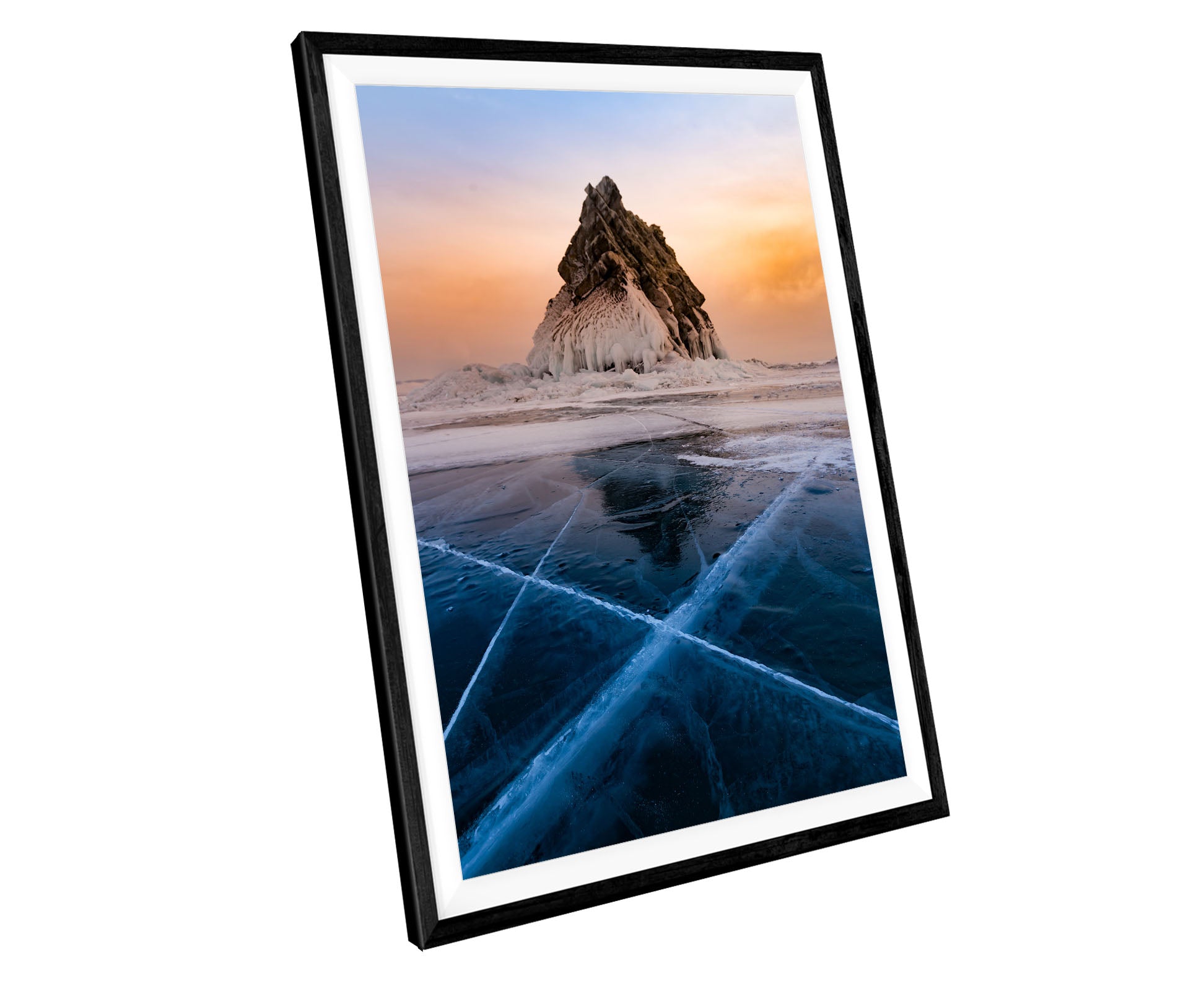 Winter Sunset Frozen Lake WALL ART PRINT Poster Picture Wall Hanging