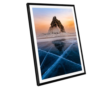 Winter Sunset Frozen Lake WALL ART PRINT Poster Picture Wall Hanging