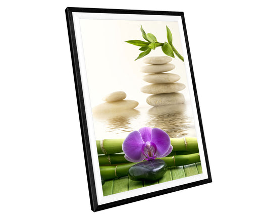 Bamboo Orchid Stones Bathroom Spa WALL ART PRINT Poster Picture