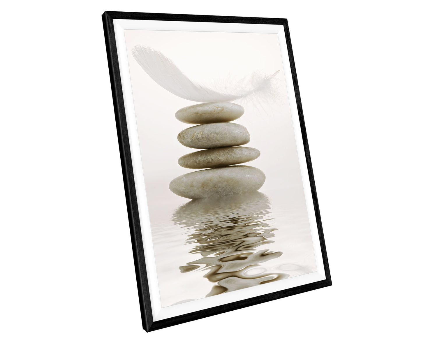 Zen Feather Stones Bathroom WALL ART PRINT Poster Picture