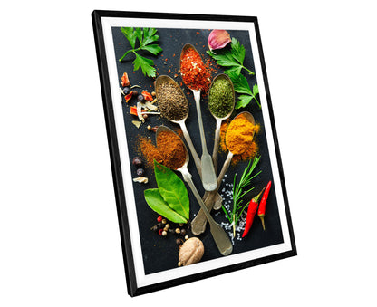 Spice & Herbs Kitchen Spoons Food WALL ART PRINT Poster Picture