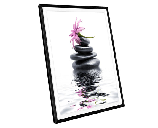 Zen Spa Stones Flower Bathroom WALL ART PRINT Poster Picture