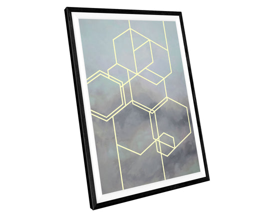 Geometric Gold Modern WALL ART PRINT Poster Picture Wall Hanging