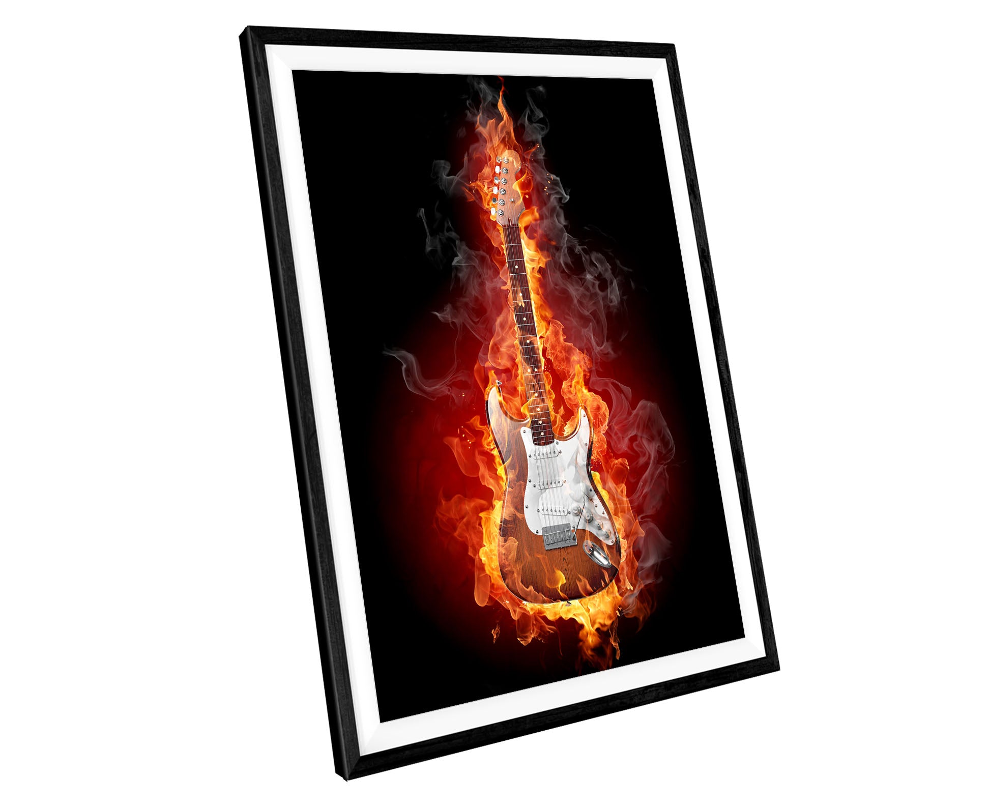 Flaming Guitar Music WALL ART PRINT Poster Picture