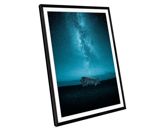 Dc-3 Plane Wreck Night Sky Milky Way Astronomy WALL ART PRINT Poster Picture Wall Hanging