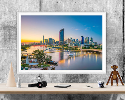 Brisbane Australia Sunset  WALL ART PRINT Poster Picture Wall Hanging