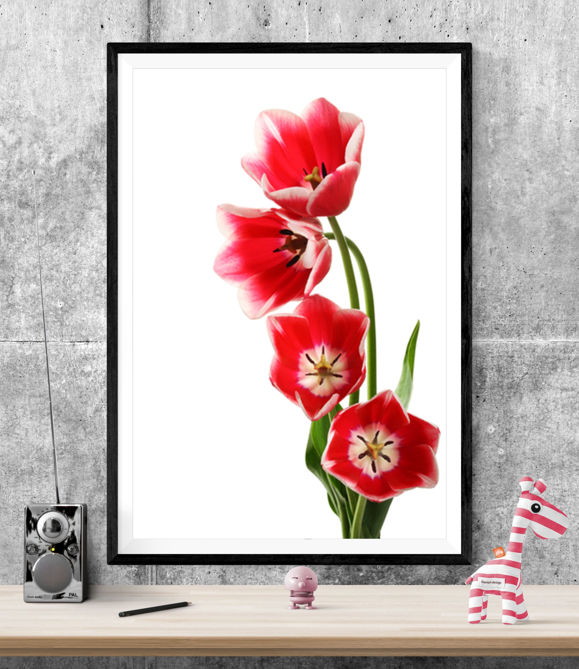 Red Tulips Flowers WALL ART PRINT Poster Picture Wall Hanging
