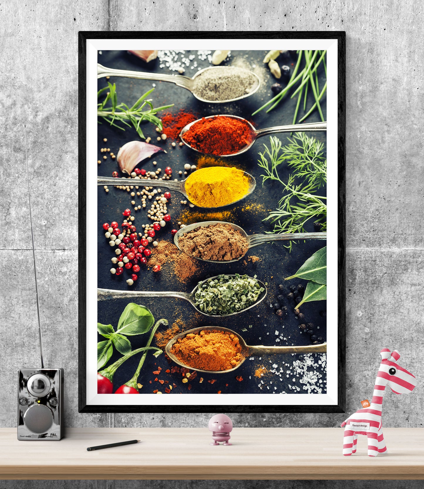 Spoons Spices Herb Kitchen WALL ART PRINT Poster Picture Wall Hanging