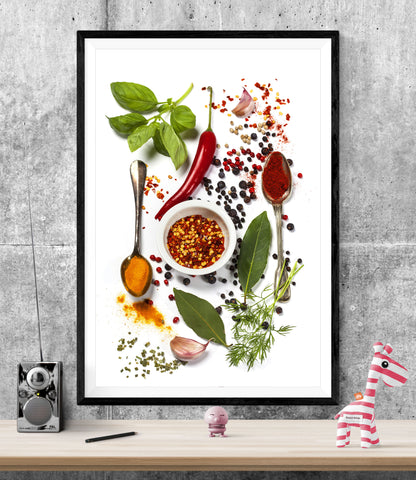 Herbs & Spices Kitchen WALL ART PRINT Poster Picture