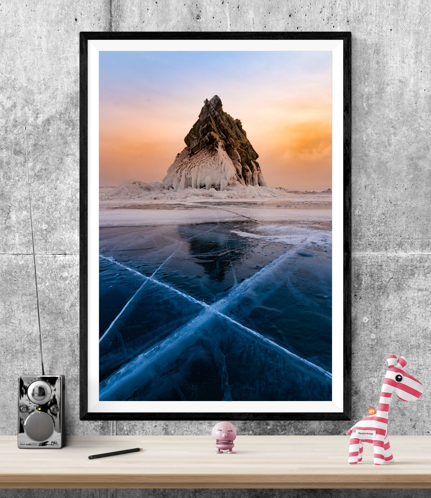 Winter Sunset Frozen Lake WALL ART PRINT Poster Picture Wall Hanging