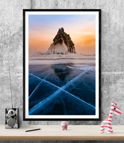 Winter Sunset Frozen Lake WALL ART PRINT Poster Picture Wall Hanging