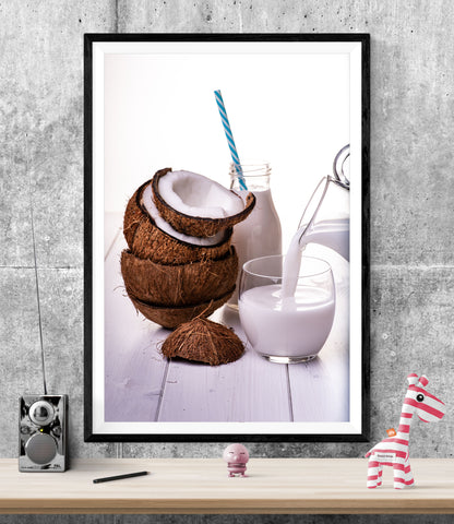 Coconut Drinks Fruit WALL ART PRINT Poster Picture