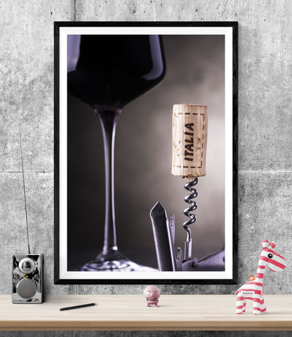 Glass Red Wine Corkscrew Restaurant Drinks WALL ART PRINT Poster Picture