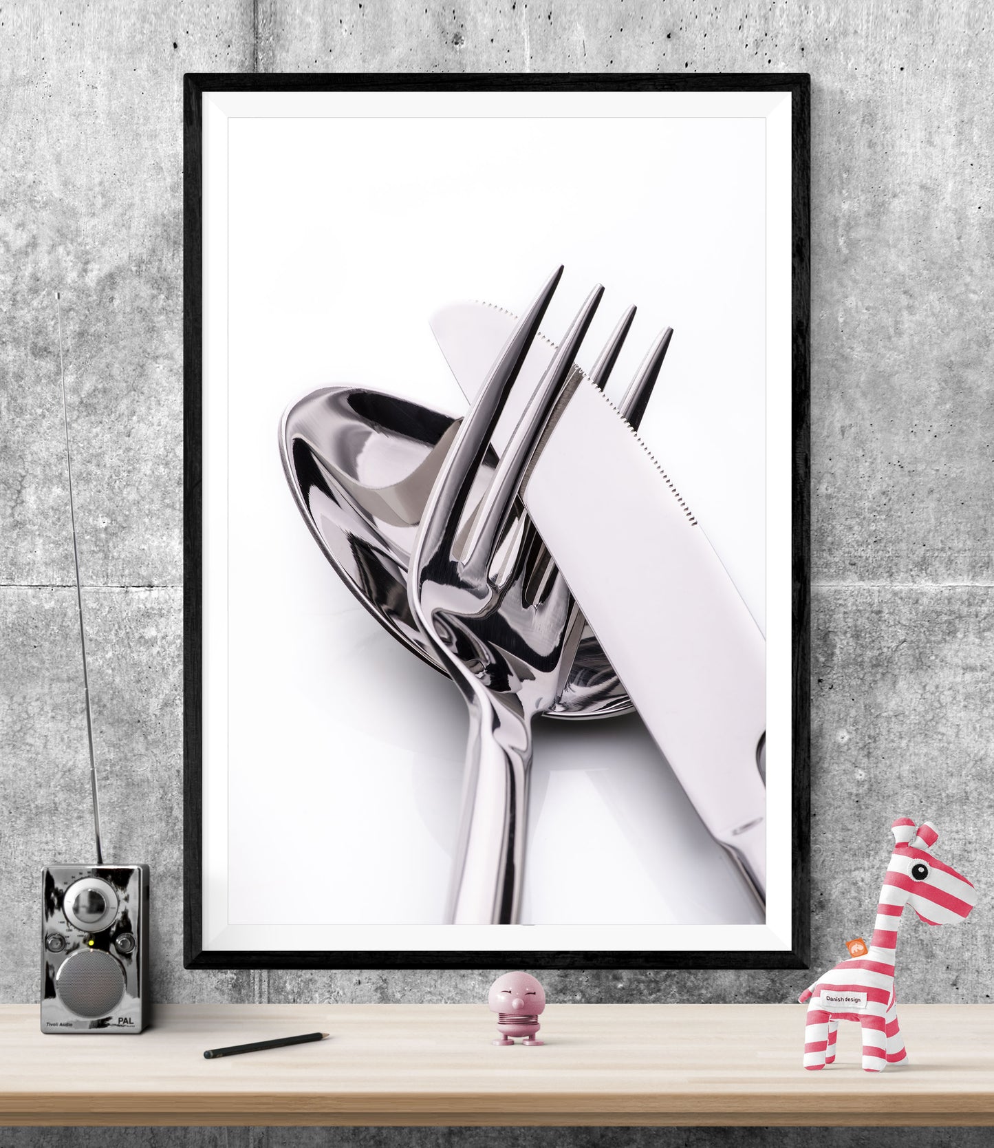 Elegant Modern Set Cutlery Minimalist WALL ART PRINT Poster Picture