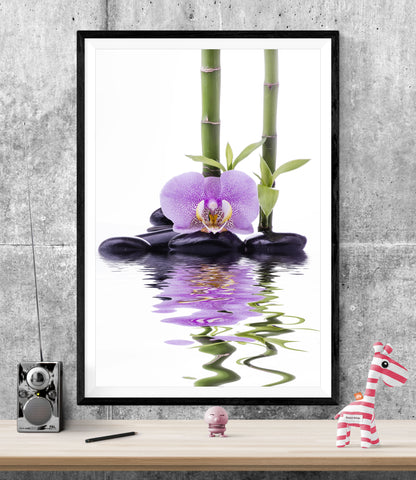 Spa Orchid Bamboo Modern Bathroom Minimalist WALL ART PRINT Poster Picture