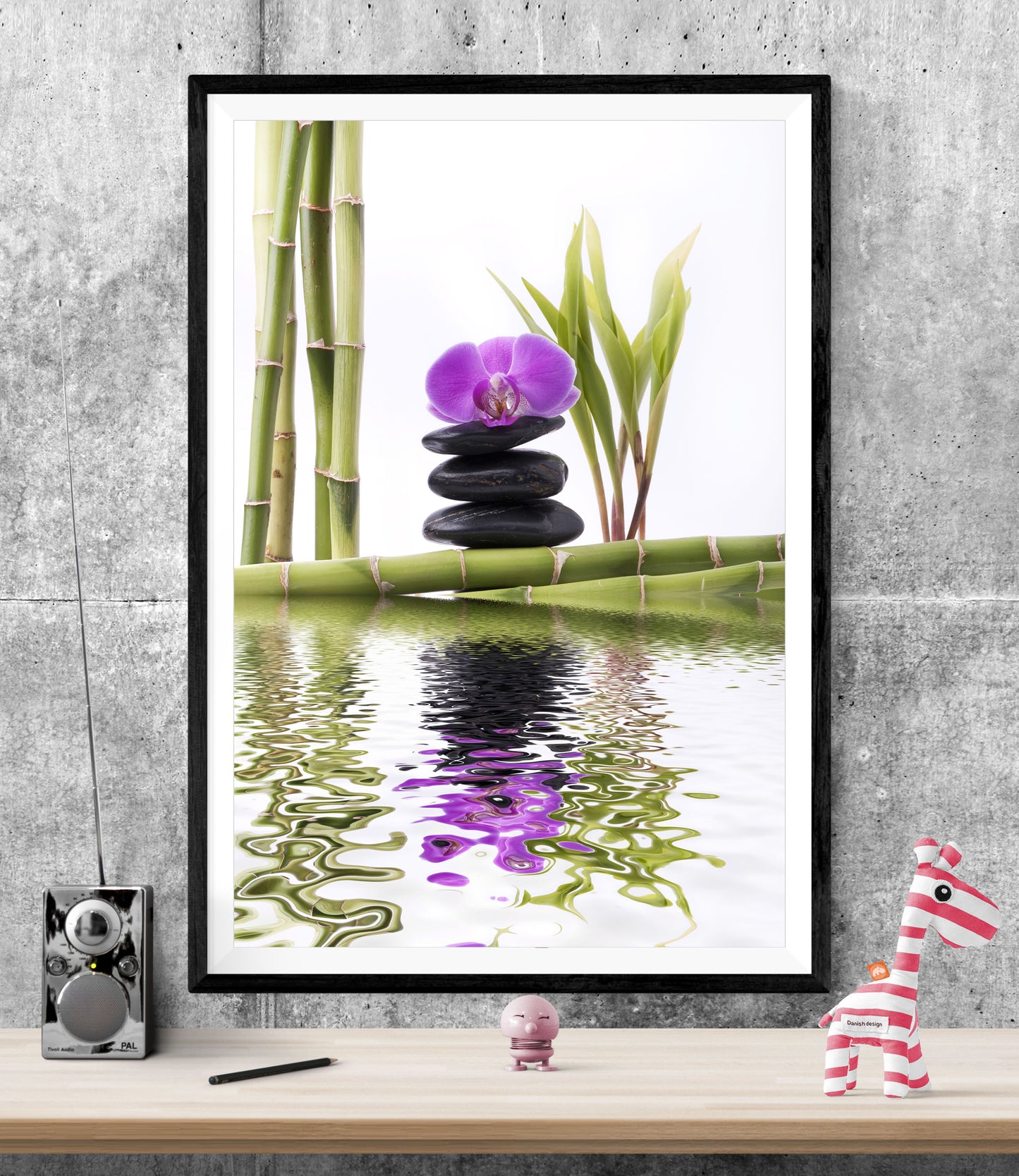 Spa Orchid Pebbles Modern Bathroom WALL ART PRINT Poster Picture