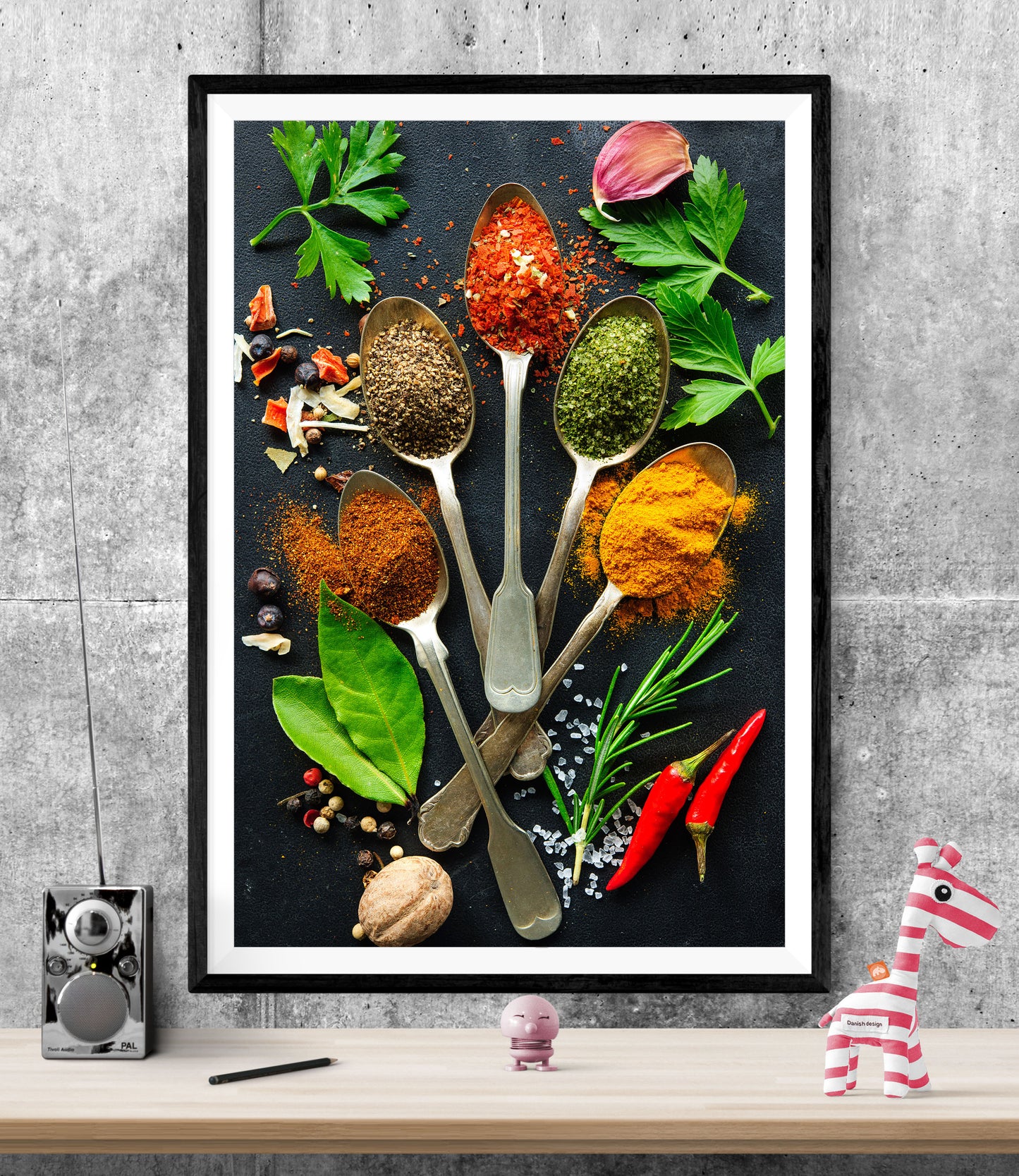 Spice & Herbs Kitchen Spoons Food WALL ART PRINT Poster Picture