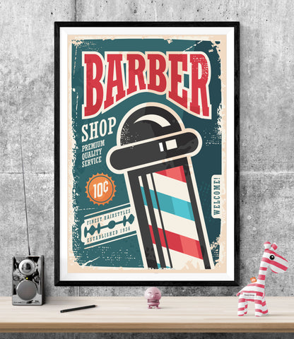 Barber Shop Retro Signs WALL ART PRINT Poster Picture