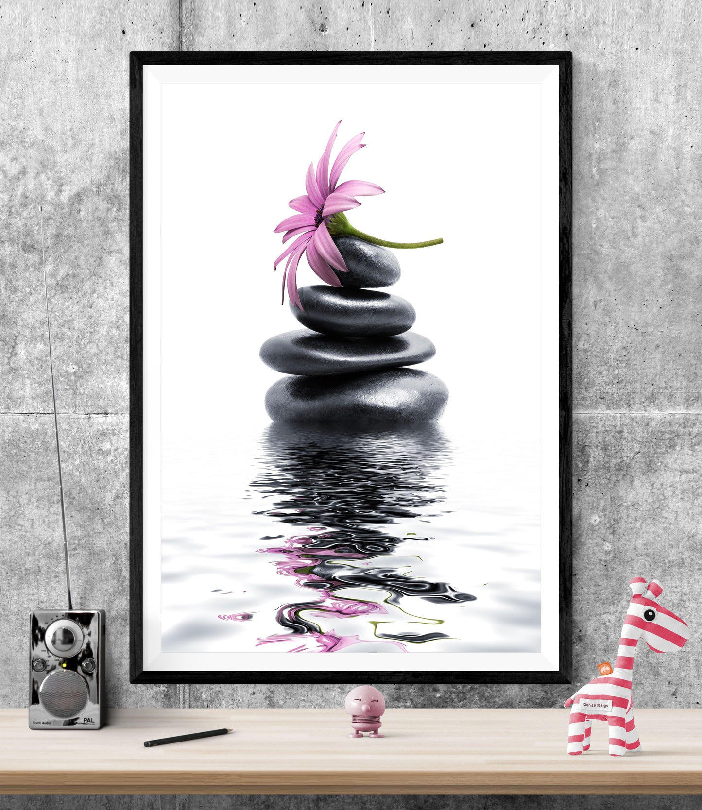 Zen Spa Stones Flower Bathroom WALL ART PRINT Poster Picture