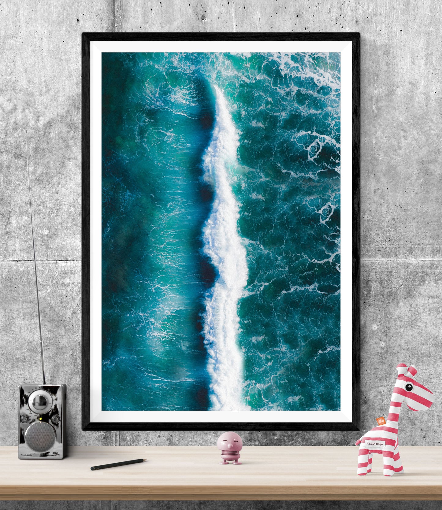 Aerial View Waves Bathroom WALL ART PRINT Poster Picture Wall Hanging