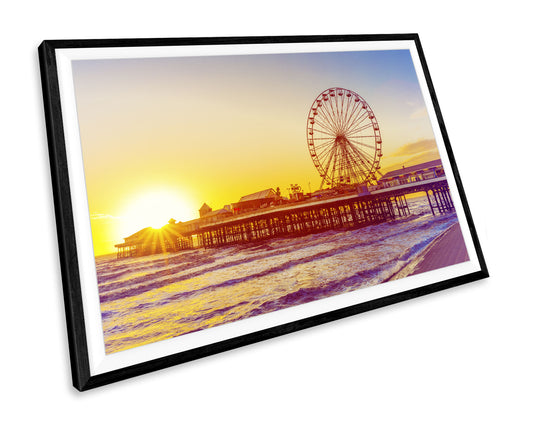 Blackpool Beach Sunset WALL ART PRINT Poster Picture Wall Hanging