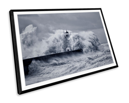 Stormy Lighthouse Wave Seascape WALL ART PRINT Poster Picture Wall Hanging